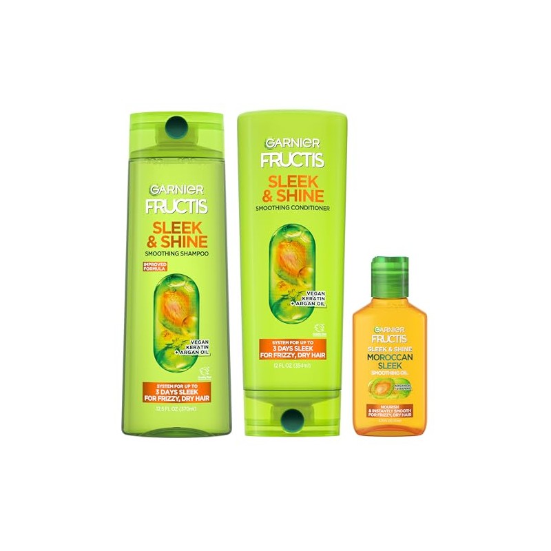 Garnier Fructis Sleek & Shine Shampoo, Conditioner + Moroccan Sleek