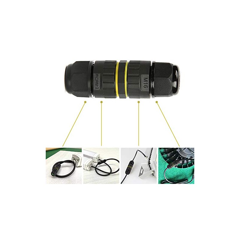 Conector de cable eléctrico IP68 impermeable de 2 vías para
