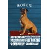Ontrada Holzschild 12x18cm Boxer Hund aufmerksam wachsam Holz Schild