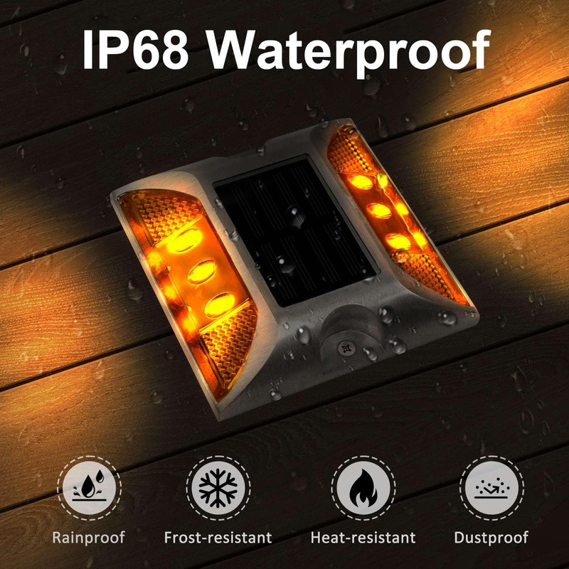 Aolyty Solar Dock Lights - IP68 Waterproof Outdoor Warning Step