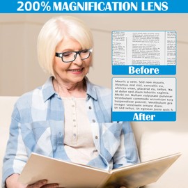 NZQXJXZ 200% Magnifying Glasses with Light,USB Rechargeable LED Lighted Magnifying Eyewear,Hands Free Head Magnifier Eyeglasses for Close Work, Hobbies,Reading,Craft,DIY Black