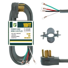 EP 4 Prong Dryer Cord, 10 ft 10/4 SRDT, 30Amp Appliance Extension Power Cord, NEMA 14-30, Grey