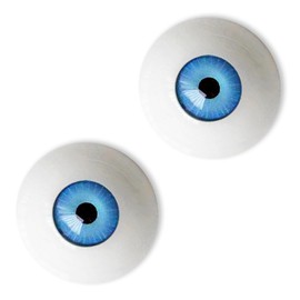 Realistic Plastic Halloween Eyeball Half Round Acrylic Eyeball Doll Making Eyes 1.18 in Diameter Fake Eyes for Halloween Decor Art Dolls Props, Blue