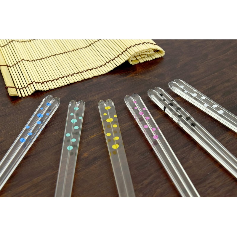 aoba Clear chopsticks Dishwasher Safe Polka 23 cm