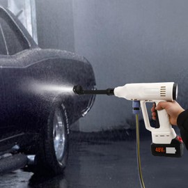 JAYGOVAN Cordless Pressure Washer Cordless Power Washer Battery Powered Handheld High-Pressure Car Washer Gun with Battery&Charger, 6-in-1 Nozzle Portable Power Cleaner for Home/Floor