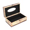 Tissue Box Organizer Composite Wood Leather Rounded Edges Premium Texture