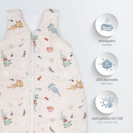 Julius Zöllner Baby Summer Sleeping Bag, Made from 100% Jersey Cotton, Size 56, Standard 100 by Oeko-Tex, Little Otti