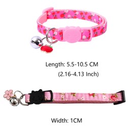 2 Pack Cat Collars Adjustable Kitten Collars with Bells Safe Quick Release Buckle Cat Collars Fruit Style Cat Collar Adjustable 19-30cm