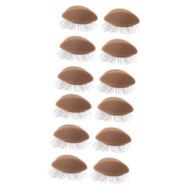 minkissy 6 Pairs Removable Eyelids Eyelid Beauty Practice Eyelash Extension Training Practice Eyelash Practice Head with Eyelids Makeup Practice Eyelid Human Body Silica Gel Doll Head