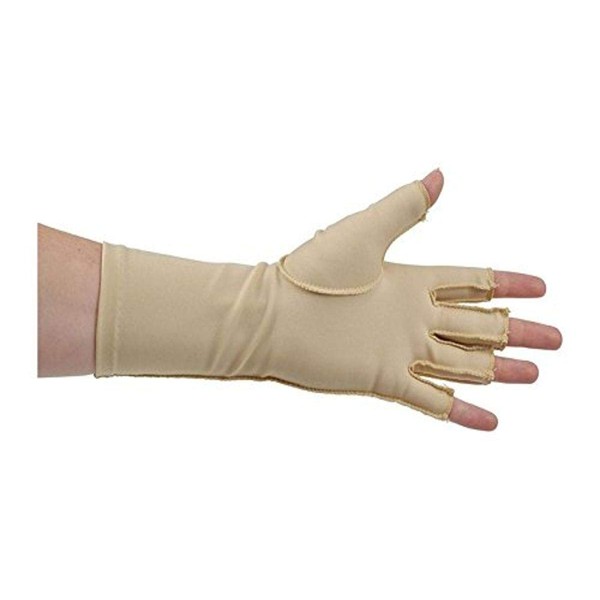 Over-The-Wrist Edema Glove, Open Finger, Comfortable Economical Gloves Provide Gentle Compression, Left Hand, X-Small
