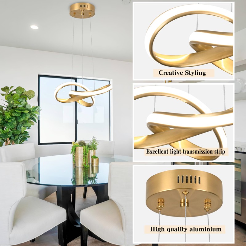 Mccokaige Modern LED Chandelier Contemporary Pendant Lighting Ring Light Fixture