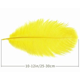 Hollosport 30 PCS Yellow Ostrich Feathers Bulk 10-12 Inch, Soft Natural Plumes for Centerpieces of Great Gatsby & Wedding Party, Home Vases Christmas Tree Decorations (Yellow 10-12 Inch)