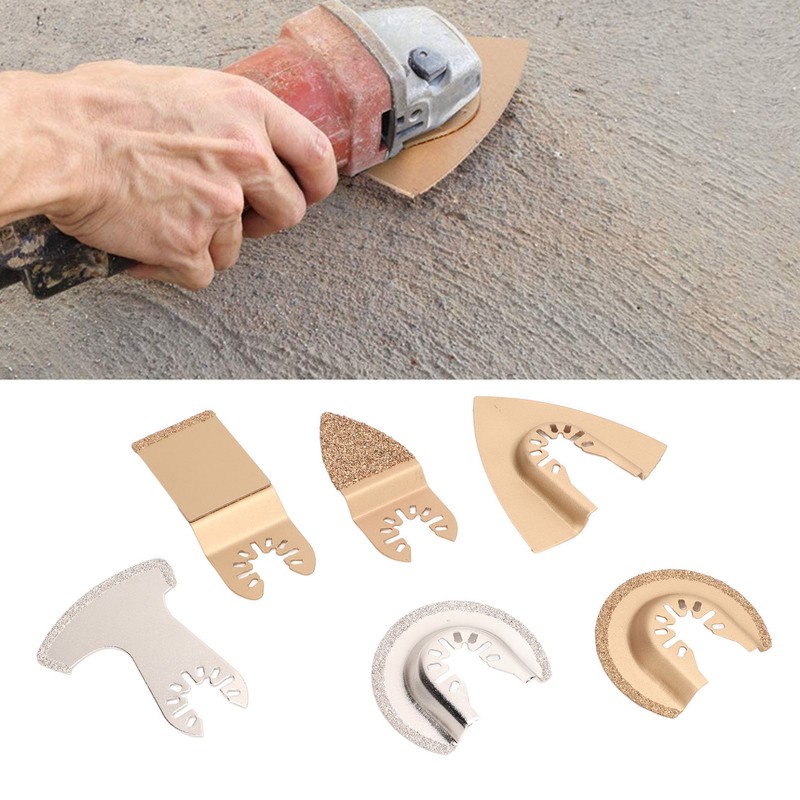 6PCS Oscillating Saw Blade Set Diamond Cemented Carbide Wear Resistance