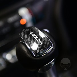 UOADA Black Gear Shift Head Knob Cover Compatible with Ford Mustang 2014 2015 2016 2017 2018 Hard Carbon Fiber. (Black)