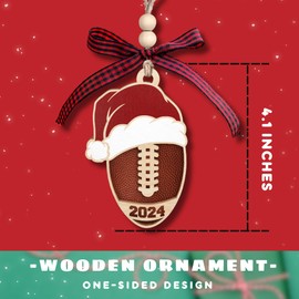 Football Ornament - Senior Football Gifts, Football Gifts for Men, Football Team Gifts for Boys, Kids - Gifts for Football Players, Football Player Gifts - Wood Christmas Football Ornaments 2024