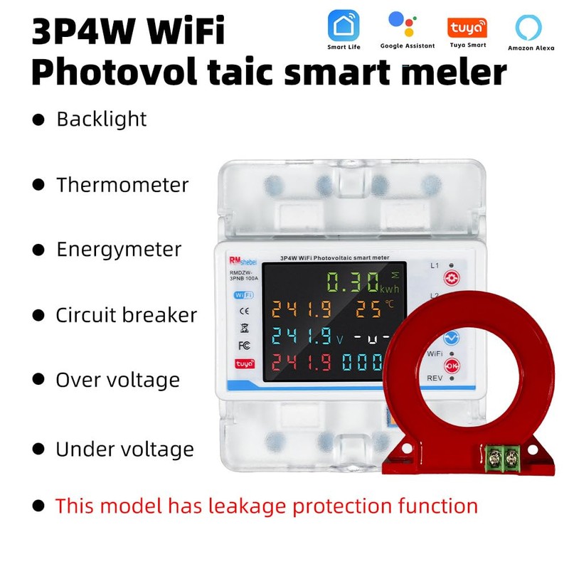 Smart Circuit Breaker with WiFi, Automatic Restart Protection, 3P4W Electricity