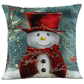 Hangood Soft Plush Throw Pillow Case Cushion Covers Christmas Snowman 18 x 18 inches