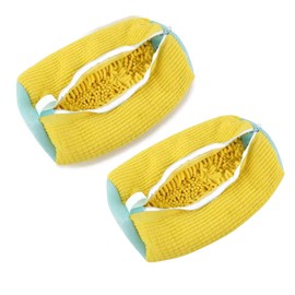 2PCS Shoe Washing Machine Bag, Laundry Shoe Bag for Washer and Dryer, Reusable Shoe Cleaning Laundry Bag for Sneakers, Fits All Shoe Types & Sizes (Yellow)