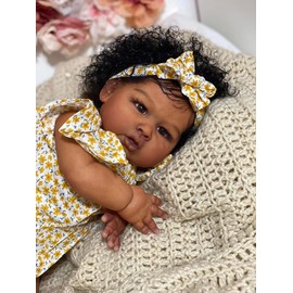 KsiTig 24inch Lifelike Reborn Baby Dolls Black Girls Silicone Babies That Look Real Toddler Eyes Open Realistic boy