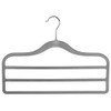 The Hanger Store Pack of 5 Grey 3 Bar Flocked