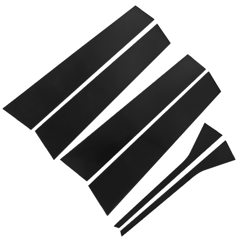 6 Pcs Side Door Window Cover Gloss Black Mirror Effect