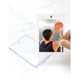 QWORK Pack of 6 35pt Magnetic Photocard Holder Toploaders Card Sleeves Trading Card Sleeves for PTCG YGO Magic Cards (Standard Size)