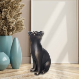 Comfy Hour Farmhouse Collection 9" Polyresin Standing Cat Decoration, Black