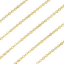 Craftdady Gold Plated Chains for Jewelry Making Twisted Chain 2.5x2mm for Jewelry Making Bracelets Necklaces 90cm