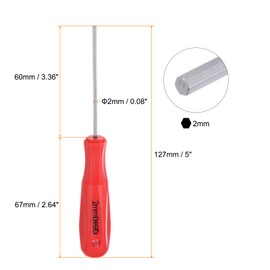 HARFINGTON 2pcs Hex Magnetic Wrench Screwdriver 2x60mm Hex Key Metric Driver with 67mm Handle for Home Improvement Automotive Maintenance General Repair
