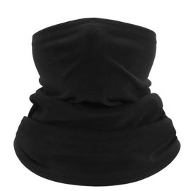 Voarge Multifunctional Scarf for Men and Women, Tube Scarf, Neck Warmer, Soft Fleece Tube Scarf, Windproof Neckerchief, Neck Warmer for Outdoor, Skiing, Motorcycle, Cycling, Black