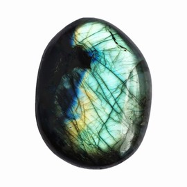 Manekieko Natural Labradorite Irregular Polished Crystals and Healing Stones, Worry Stone Pebble Chakra(81-99g)