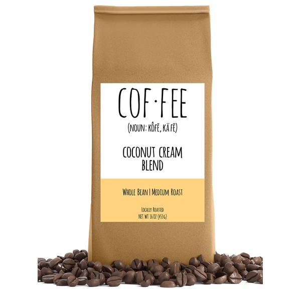 Coconut Cream Blend Whole Bean Coffee, Medium Roast, 1-Pound Bag