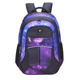Fenrici Galaxy Backpack for Girls, Boys, Kids, Teens, 18" Durable Book Bags for Kindergarten, Elementary, Middle School Students, Standard Large Size