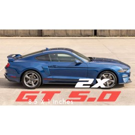 Vinyl Sticker GT 5.0 (GT/CS Style) Side Vinyl for 2011 - 2022 Mustang GT Reflective Red Decal