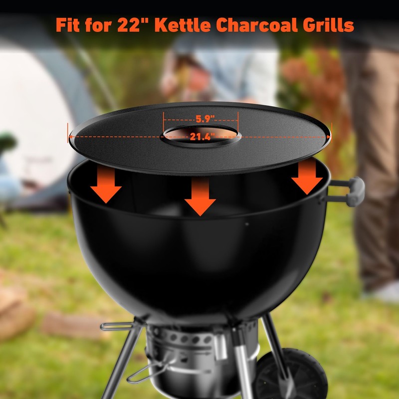 Charkettle Kettle Grill Flat Top Griddle, Nonstick Plancha Insert for