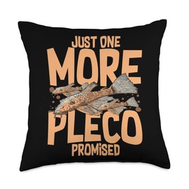 Plecostomus Pleco Fish Aquarium Food Tank Zebra Cave Throw Pillow, 18x18, Multicolor