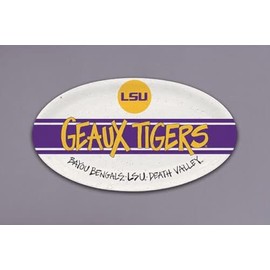 Magnolia Lane LSU Tigers Football Heavyweight Melamine Oval Platter, 12.25-inch Length, Kitchen Accessories