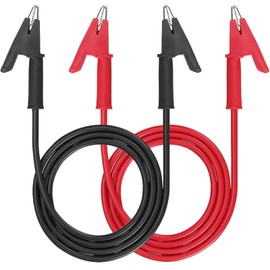2 x Crocodile Clip Test Leads, Double-Sided Crocodile Wire Cable with Insulator Clips, Test Flexible Copper Cable for Electrical Tests, 3.3 ft / 1 m
