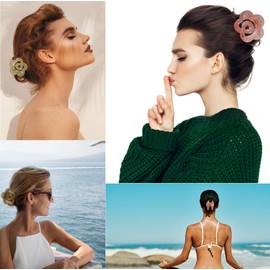 MARY LAVENDER Hair Clip Medium Claw Clips Flower-Shaped for Women and Girls, Non Slip Strong Hold Hair Clips for Thick Hair 8 pcs