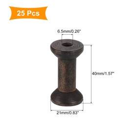 sourcing map 25Pcs Wooden Empty Spool, 0.8" x 1.6" Unfinished Wooden Spools Wire Weaving Bobbins Empty Thread Spools for Crafts DIY Art Embroidery Sewing Thread Twine, Brown