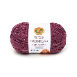 Lion Brand Yarn, Bulky Tape Rewind Yarn for Knitting and Crocheting, Current Situation, 1 Pack