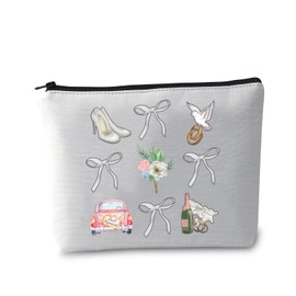 UJIMS Bridal Shower Gifts for Bride Coquette Bridal Makeup Bag Bridesmaid Gifts Engagement Gifts Bride to Be Gifts (BridalShowerGift)