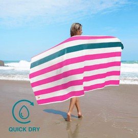SUN CUBE Microfiber Beach Towel | Sand Free Towel, Lightweight, Quick Dry, Compact Swim Towel for Adults | Packable Easy to Carry Towel for Beach, Pool, Camping, Travel (Pink, 78x35 Inches)