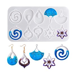 Nifocc Unique Earrings Resin Mold Jewelry Casting Molds Pendant Silicone Mold Dangle Drop Crystal Epoxy Mould for DIY Crafts Keychain Charms
