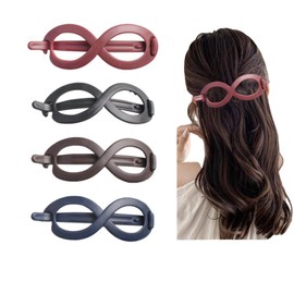 Naisfei 4 Packs Hair Clips,French Concord Hair Clips Claw, Oval Hair Clips for Women, Side Slid Flat Hair Clips for Volume Strong Hold No Slip Grip Hair Claw Clips for Women Girls Thick Thin Hair