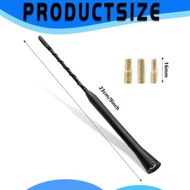 Universal Car Antenna Replacement, AM/FM Roof Mount Car Aerial Mast, 5mm/6mm Screw Adapter, Flexible Rubber Antenna for Vehicle Radio Signal Reception – Easy Install (1 Pcs)