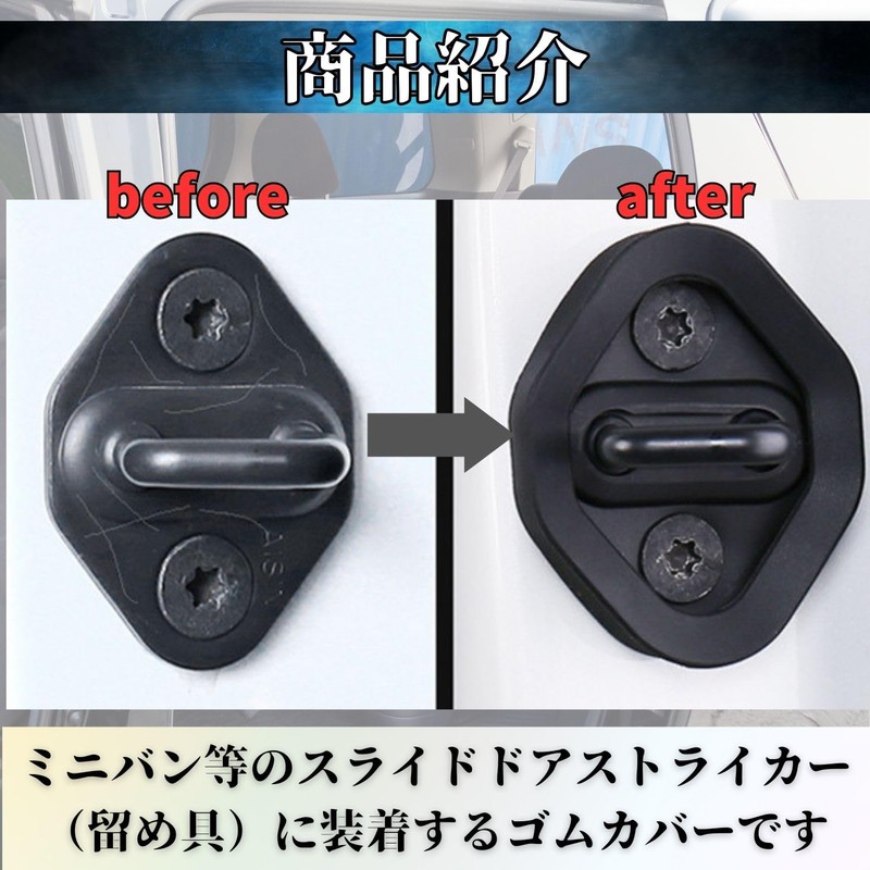 YESprime Sliding Door Striker, Noise Prevention, Quiet, Rubber Cover, Compatible