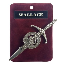 Gaelic Themes Wallace Scottish Family Clan Crest Kilt Pin - Made in Scotland