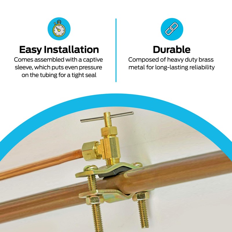EZ-FLO 1/4 Inch (OD) Self Tapping Saddle Valve, Brass, 65801LF