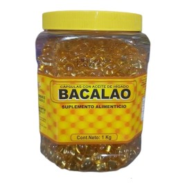 Capsulas Aceite Higado De Bacalao Frasco 1 Kilo Vitaminas Sabor Insaboro
